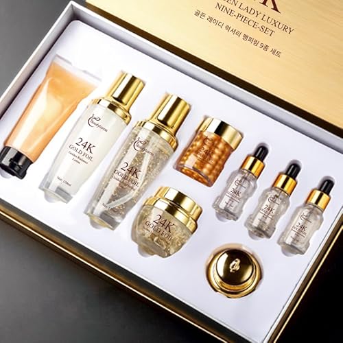 9-Piece Skincare Set for Women - Hypoallergenic, Moisturize the Skin - Collagen & Hyaluronic Acid & Snail Mucin Infused - Ideal for All Skin Types Set