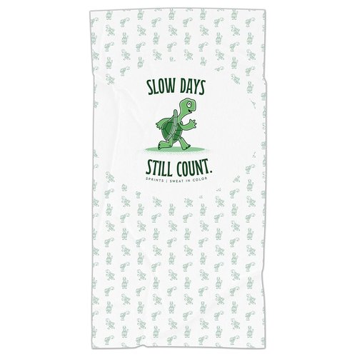 Sprints Athletic Running Towel, Full-Sized, Car Seat Cover - Moisture Wicking (Slow Days Still Count)