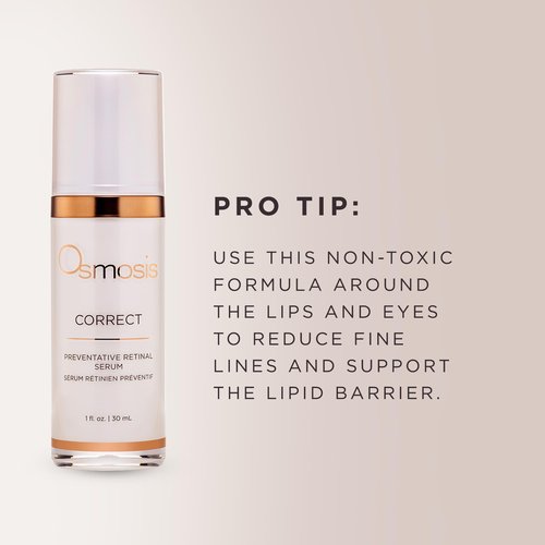 OSMOSIS CORRECT Preventative Retinal Facial Serum, Collagen Booster for Youthful, Radiant Skin for Aging, Pigmented, and Dry Skin, 1 Fl Oz