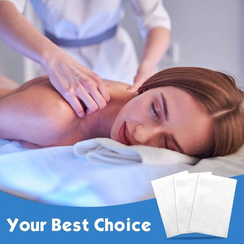 Tegeme 150 Pieces Disposable Massage Table Sheets 31" x 70" Waterproof Bed Sheets Non Woven Bed Cover for Massage Table Beauty Salons Tatto Spa Hotels(White)