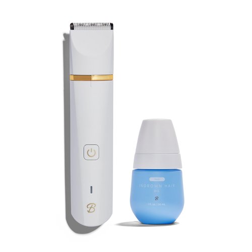 Bushbalm Nude Ingrown Oil (30 ml) for Ingrown Hair & Razor Bumps Prevention, and Francesca Trimmer Electric Shaver for Close Grooming and Pre-Wax Preparation