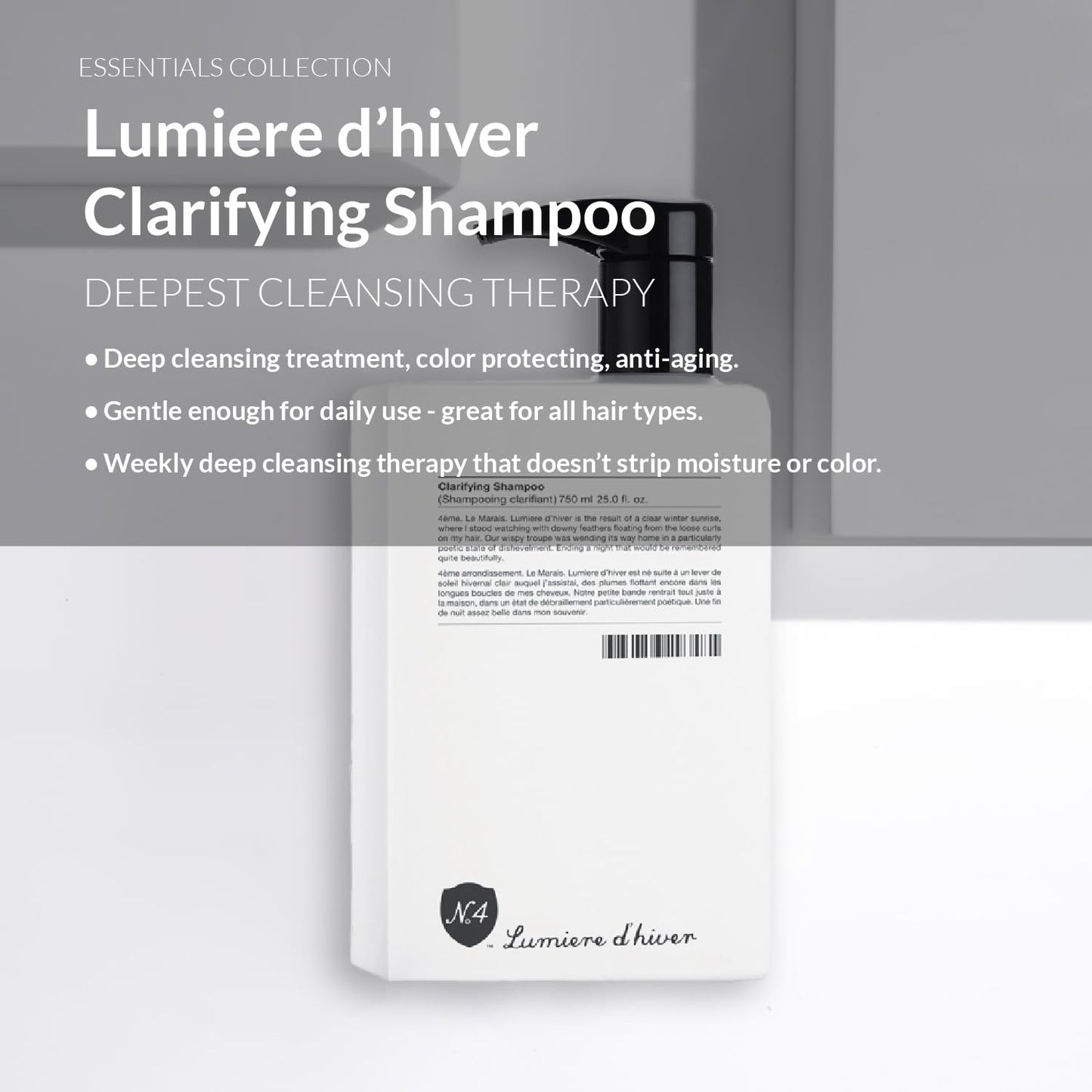 Number 4 Clarifying Shampoo, Shampoo for Women and Men, Cleansing Hair Shampoo, 25 oz