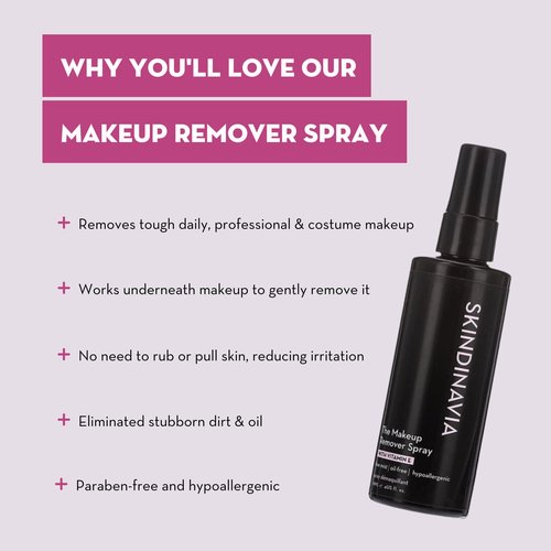 Skindinavia Makeup Primer + Finishing + Makeup Remover Spray, Hydrating Spray, Pore Minimizing Primer Mist, Long Lasting, Waterproof Mist, Hypoallergenic Cleansing Mist, (3 x 4 Fl. Oz.)