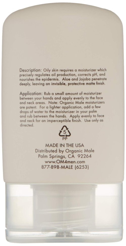 Organic Male OM4 Oily Step 4: Weightless Equalizing Moisture Complex, Moisturizer for Oily Skin to help reduce shine and breakouts for men