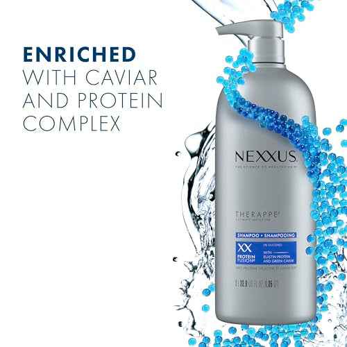 Nexxus Shampoo and Conditioner Therappe Humectress 2 Count for Dry Hair Silicone-Free, Moisturizing Caviar Complex and Elastin Protein for thicker and stronger hair 33.8 oz