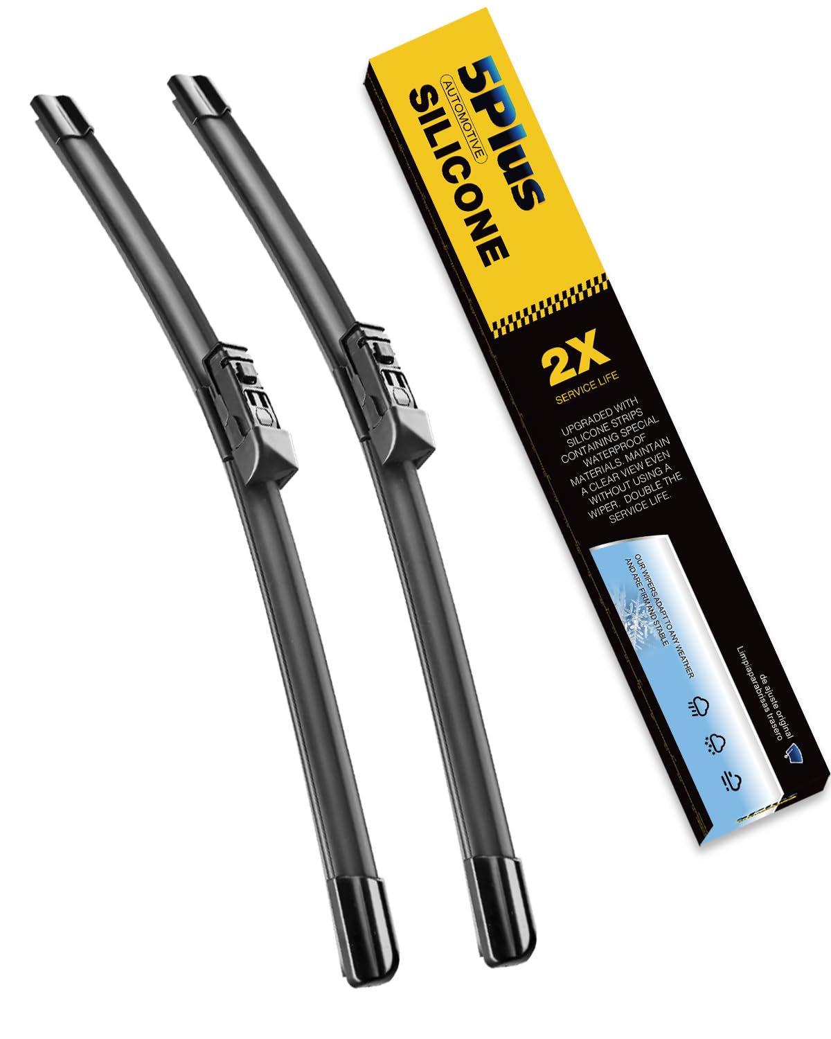 5 PLUS® Silicone Windshield Wipers 24 and 18 Inch Replacement For MAZDA CX5 CX-5 CX 5 2021-2017 CX9 2021-2016 6 2020-2018, Automotive Replacement Windshield Wipers With Water Repellent