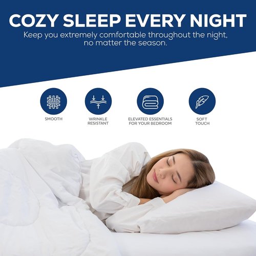 Linteum Textile Twin Long Flat Sheet – 66x115 in, 250 Thread Count Polycotton, Soft & Durable White Top Sheet, Wrinkle-Resistant, Ideal for Dorm, Hotel, Spa & Hospital [6 Pack]