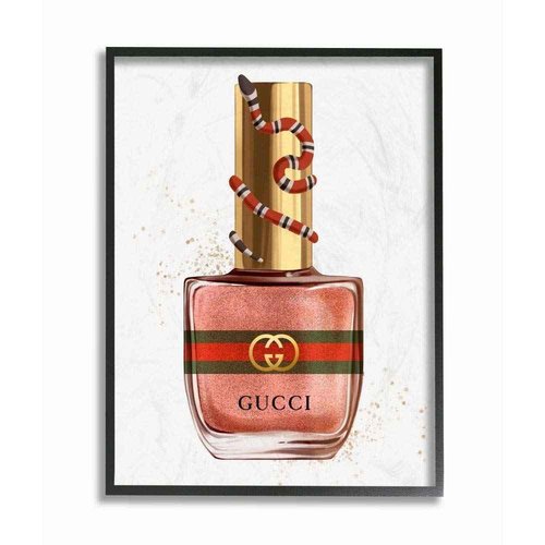 Stupell Industries Makeup Pink Nail Polish Fashion Design Framed Wall Art, Multi-Color