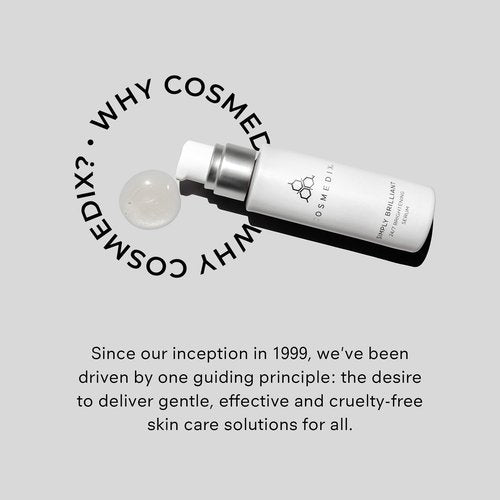 COSMEDIX Simply Brilliant 24/7 Brightening Face Serum - Exfoliating Facial Serum for Fine Lines, Wrinkles & Uneven Skin Tone - Gentle Firming Skincare for Brighter-Looking Skin & Natural Glow