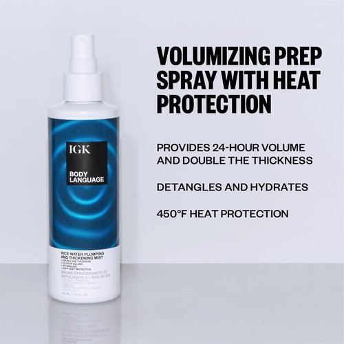 IGK Hair Thickening Treatment Set | Sponsored Density Scalp Treatment + Body Language Thickening Spray | For Hair Loss and Thinning | 2.1 oz + 7 oz