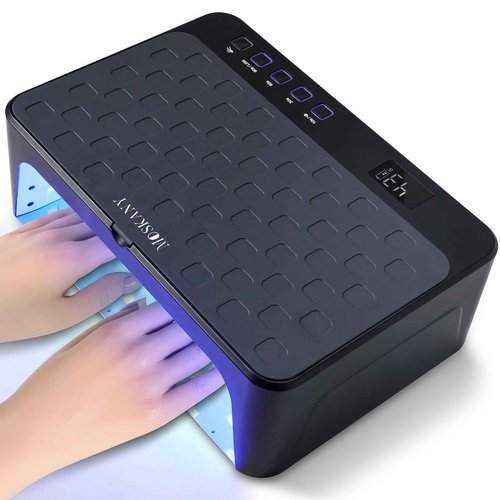 MOSKANY Cordless UV Led Nail Lamp,Large Size Gel Nail Light Professional,UV Lamp Nail Dryer for Gel Polish,Rechargeable Cure Lamp,Flash Cure Light for Nails (Grey)