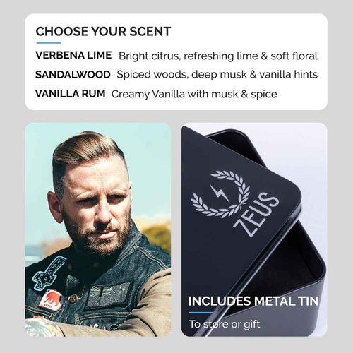 ZEUS Starter Beard Wash & Beard Oil Kit for Men, Softens, Hydrates & Moisturizes Facial Hair, Promotes Healthy Growth & Shine (Made In USA) Vanilla Rum