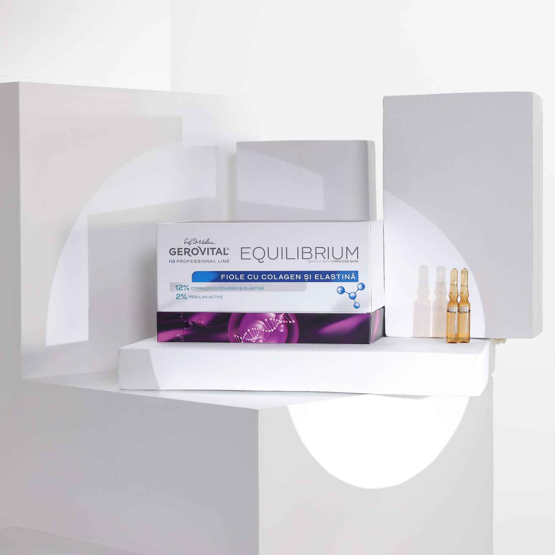 GEROVITAL EQUILIBRIUM - Ampoules with 12% Collagen and Elastin, Intensive Moisturising and Anti-Wrinkle Serum, Professional Product, 20 Ampoules x 2 ml