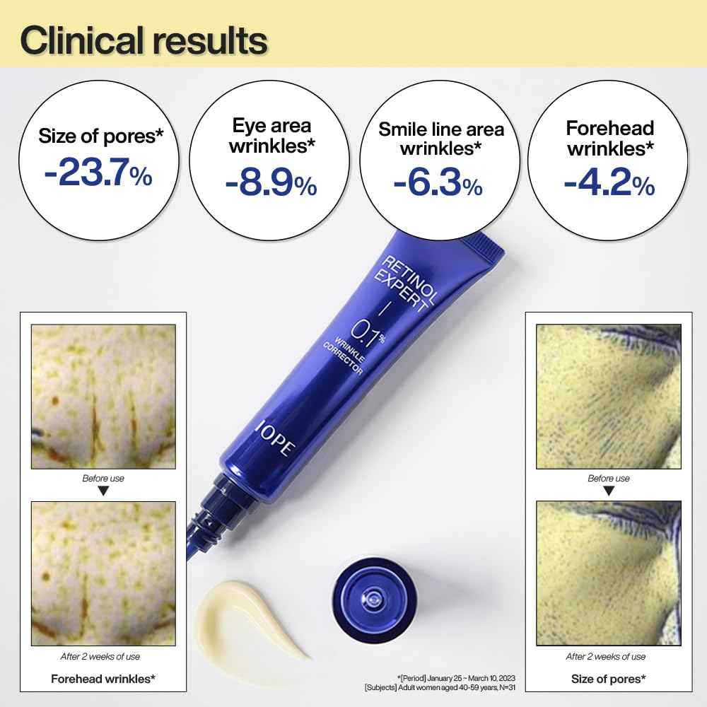 IOPE Retinol Expert 0.1% - Anti-Aging Serum with Pure Retinol, Reduce Wrinkles & Fine Lines, Pore Refining, Ideal for Retinol-Experienced User, Dermatologist Tested Korean Skincare, 1.01 fl.oz.