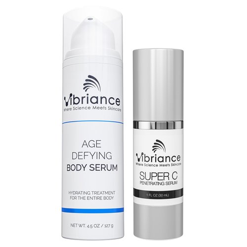Vibriance Total Body Renewal Bundle | Super C Serum and Age Defying Body Serum for Face and Body | Hydrates, Firms, Lifts, Reduces Wrinkles, Crepey Skin | Anti-Aging Skincare Set for Radiant Skin