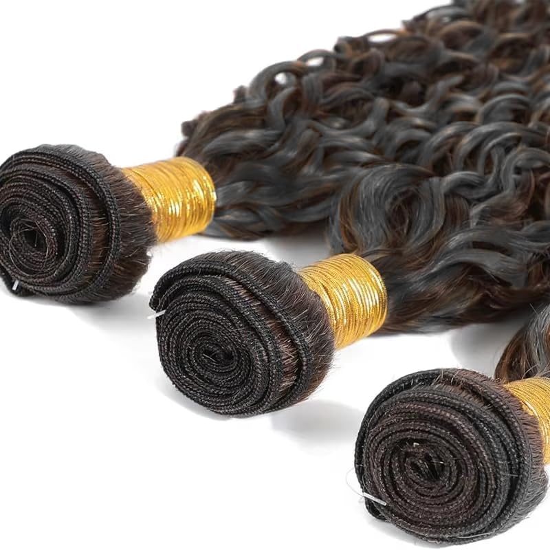 Giginger Bundles Human Hair P4/GREY 18 20 22 inch Deep Wave Human Hair Bundles Highlight Chocolate Grey Unprocessed Quick Weave Soft Sewn In Hair Extensions for Black Women