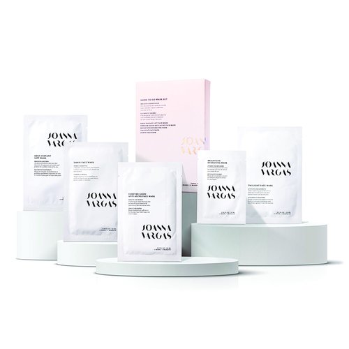 Joanna Vargas Glow to Go Moisturizing Face Masks for Women - 5 Sheets Hydrating Face Masks for Radiant & Revitalized Skin - Travel-Friendly Face Mask Skincare Set - Firming Facial Masks for Women