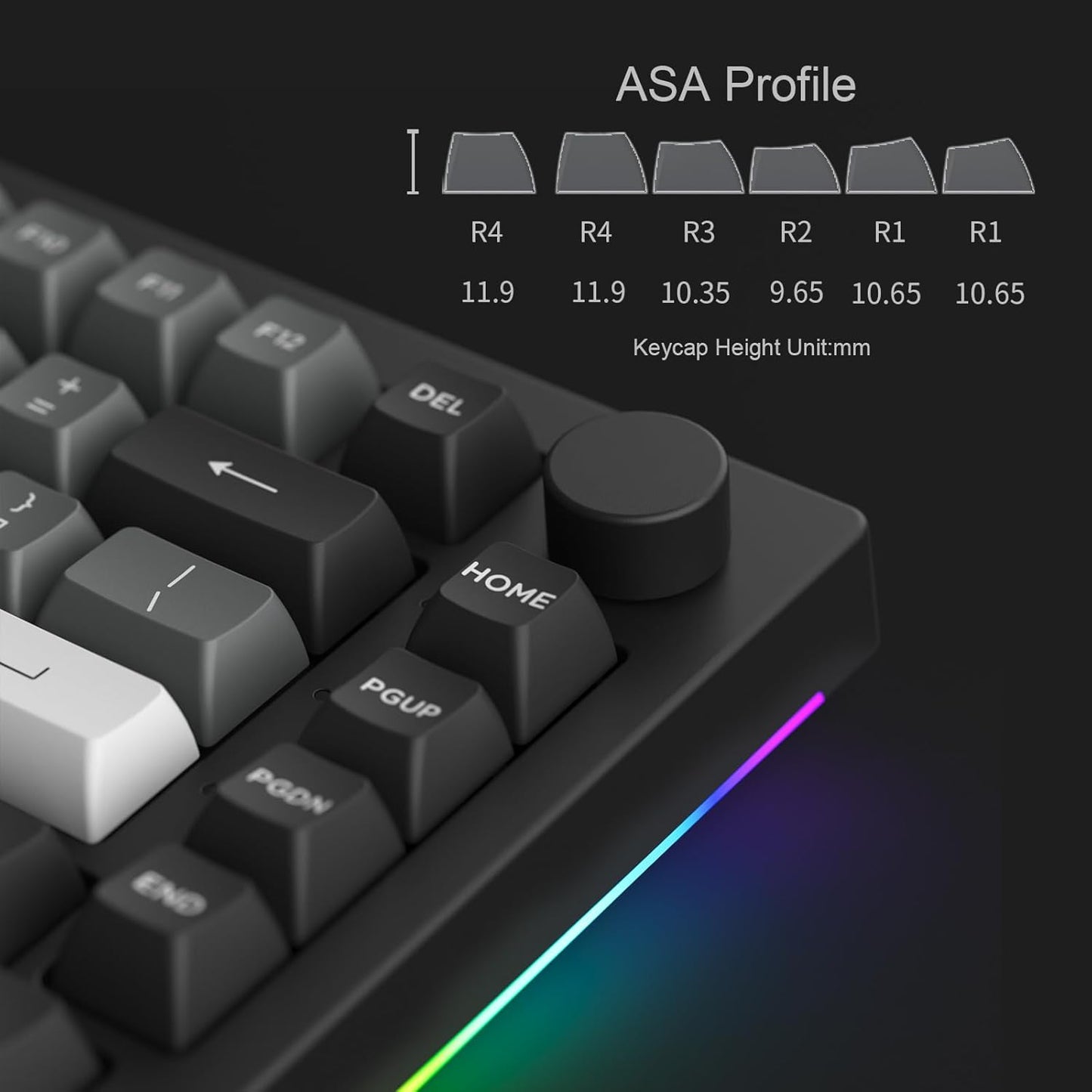 Akko 5075B Plus Mechanical Keyboard 75% Percent RGB Hot-swappable Creamy Keyboard with Knob, Black & Silver Theme with PBT Double Shot ASA Profile Keycaps V3 Creamy Yellow Pro Switch