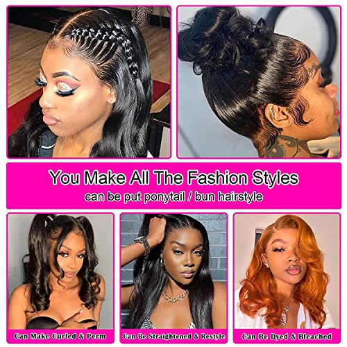 Aicrelery 13x6 Lace Front Wigs Human Hair for Women 13x6 HD Lace Frontal Wigs Human Hair 180 Density Brazilian Virgin Glueless Pre Plucked with Baby Hair Natural Color 18 Inch