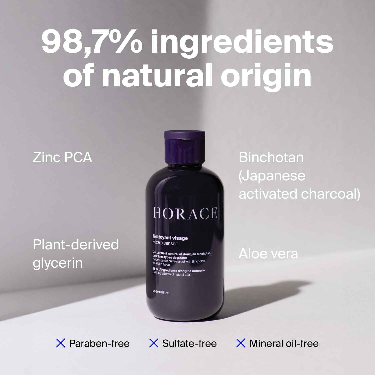 HORACE Gift Set with Purifying Face Cleanser, Gentle Face Scrub, and Mattifying Face Moisturizer - Skincare Set for Cleansing and Hydrating