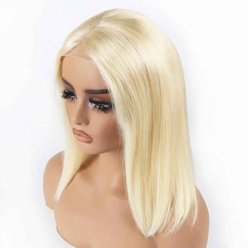 Unipearl 613 Lace Front Wigs Human Hair Short Bob Blonde Wig Human Hair 4x4 HD Transparent Lace Closure Wigs for Women Straight Glueless Wigs Pre Plucked 12inch 180 Density