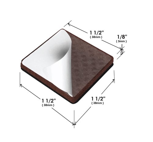 Slipstick GorillaPads CB150 Non Slip Furniture Pads/Rubber Grips (Set of 8) Self Adhesive Furniture Feet Floor Protectors, 1-1/2 inch Square, Black