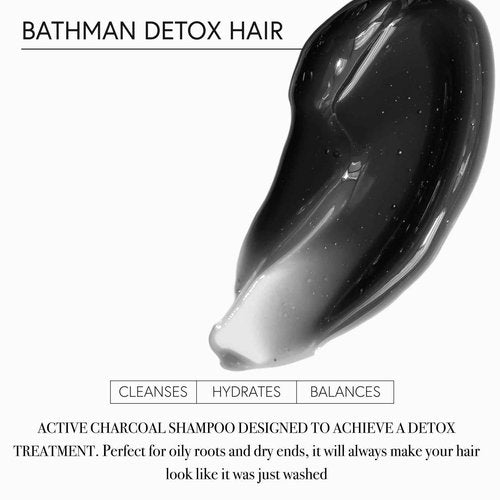 MONCHO MORENO Bathman Detox Hair - Active Carbon Shampoo : Oily roots and dry ends, Cleanses and purifies oily hair 500ml