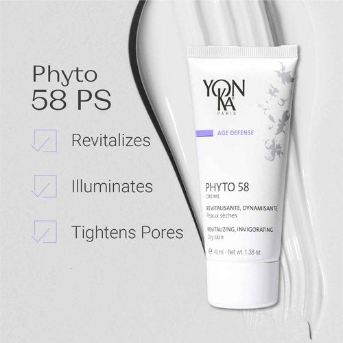 Yonka Phyto 58 PS Night Cream | Anti-Aging Vitamin E Face Moisturizer for Dry Skin | Anti-Wrinkle Night Treatment to Reduce Pores and Revitalize Skin | 1.73 oz