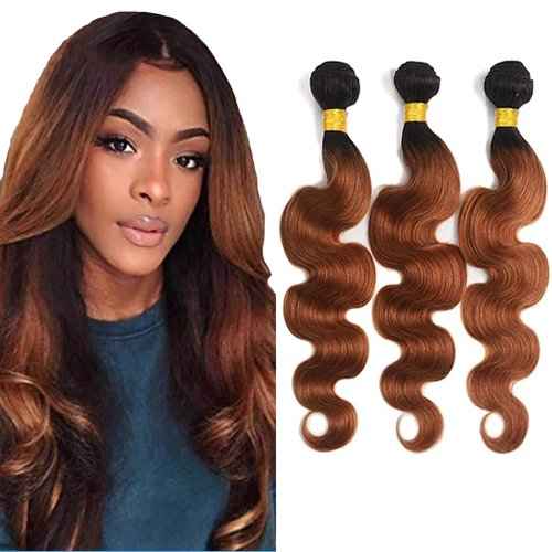 26 28 30 Inch Ombre Human Hair Bundles 1B30 Body Wave Two Tone Black and Light Brown Color 30 Hair Weave