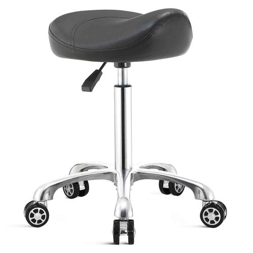 Nolasalon Saddle Stool Chair with Wheels,Ergonomic Swivel Rolling Height Adjustable for Salon Beauty Clinic Dentist Tattoo Home Office