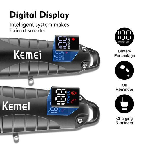KEMEI Professional Hair Clippers Set for Men,Cordless Rechargeable Hair Clippers Kit, Clippers and Trimmer Set for Hair Cutting, Haircut Clippers,Gifts for Men (PG2290D+2293)