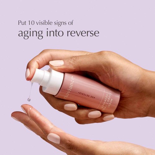 EXUVIANCE AGE REVERSE+ Advanced Total Correct Firming Antiaging Face Serum - For Fine Lines and Deep Wrinkles - Hydrates, Brightens & Evens Skin Tone with Peptides, Hyaluronic Acid and PHA, 1 Fl Oz
