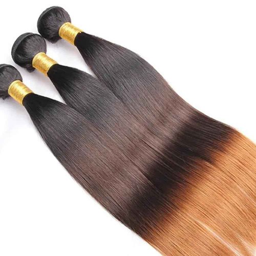Condescension Brazilian Omber T1B/4/30 Human Hair Bundles 10 12 14 Inch Straight Hair 3 Bundles Human Hair 100% Unprocessed Remy Virgin Weave Hair for Women