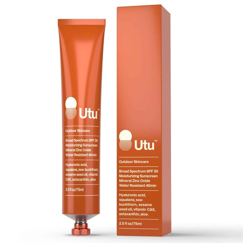 UTU - SPF30 Daily Moisturizer Mineral Sunscreen | Hyaluronic Acid, Squalane, Vitamin C+E | Clean, Reef Safe, Cruelty Free, Broad Spectrum (75 mL | 2.5 fl oz)