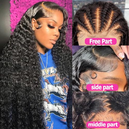 18 Inch Deep Wave Lace Front Wigs Human Hair 13x6 HD Lace Frontal Wigs Human Hair Pre Plucked Deep Curly Lace Front Wigs For Women