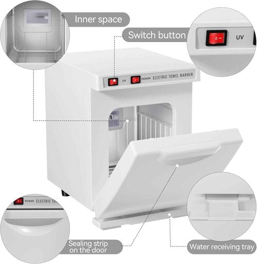 VERYTOP Hot Towel Warmer Spa, Thermostatic Towel Heater, 2-in-1 Professional Mini Towel Warmer, Beauty Salon and Spa Towel Warmers for Facial.(5L-White)