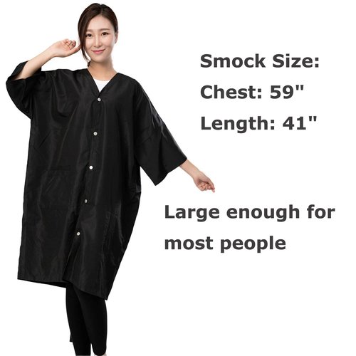 PERFEHAIR Salon Robes for Clients, Pack of 3, Hair Color Cape Kimono Gown Style, Grooming Smocks for Women & Men, 5 Snaps Closures