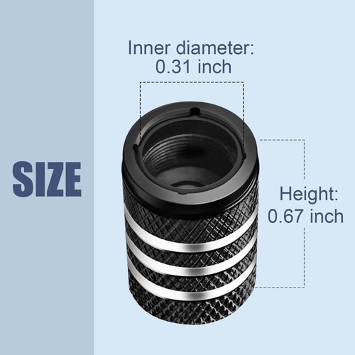 Tire Valve Stem Caps Cover - (5 Pack) Tire Air Cap N2 Nitrogen Metal with Plastic Liner Corrosion Resistant Leak-Proof for Car Truck Motorcycle Bike Black