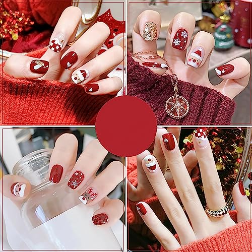 12 Sheets Christmas Nail Art Sticker 3D Self-Adhesive Nail Decals Art Design Holographic Cute Santa Claus Elk Nail Art Sticker for Women Manicure Decoration Acrylic Nails DIY Nails Art Supplies
