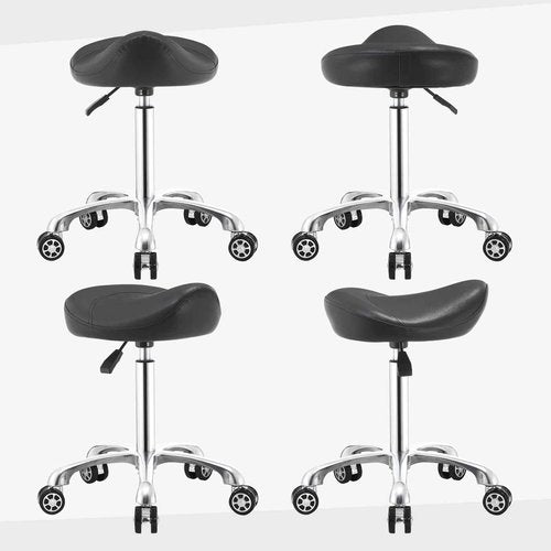Nolasalon Saddle Stool Chair with Wheels,Ergonomic Swivel Rolling Height Adjustable for Salon Beauty Clinic Dentist Tattoo Home Office