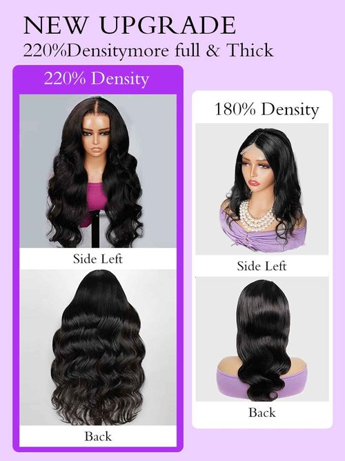 Tahikie Glueless Wigs Human Hair Pre Plucked Pre Cut 220% Density 24 Inch 5x5 HD Lace Closure Wigs Human Hair Body Wave Lace Front Wigs for Beginners Ready to Go Wig Natural Color