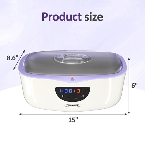 Sunvivi Paraffin Wax Machine for Hand and Feet 4000ml Large Capacity Paraffin Bath Machine for Hands Purple Paraffin Warmer with 8Pack Refills