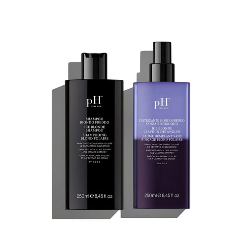 pH PURE HAIR Ice Blonde Shampoo & Leave-In Detangler Spray for Blonde Hair | Shampoo with Illipe Butter & Jasmine Extract, Sulfate-Free, Fragrance Infused for Softness & Shine - 8.45 Oz