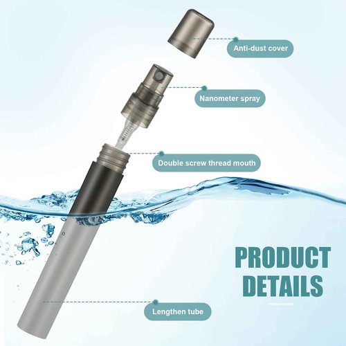 Remerry 500 Pcs 10 ml Perfume Spray Bottles Plastic Travel Refillable Mini Bottles for Women Small Fine Mist Sprayers Portable Frosted Perfume Sprayers Empty Atomizer for Essential Oil