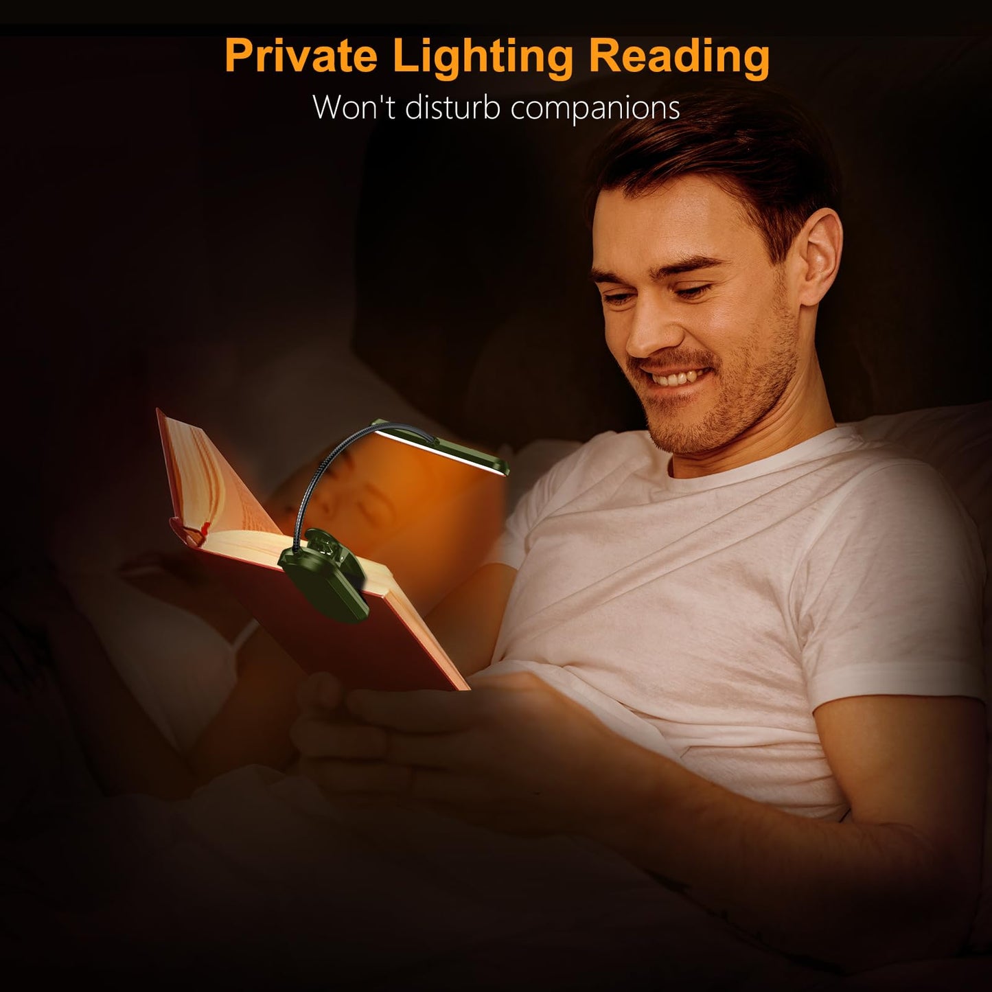 Gritin Rechargeable Book Light for Reading in Bed with 19 LED &Memory Function-Eye Caring 3 Color Temperatures,5 Brightness Levels,80 Hrs Runtime Flexible Goose Neck Clip on Light-Deep Green