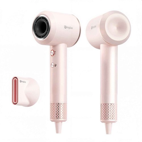 SIMPLUS Hair Dryer, 160,000 RPM High-Speed Brushless Motor Blow Dryer for Fast Drying, 400 Million Negative Ions Hair Dryers for Women, Low Noise, Lightweight, Professional Hairdryer with Nozzle, Pink