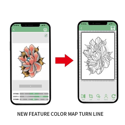 YTATTOO ATS886 Cordless Tattoo Stencil Printer - Rechargeable Inkless Machine - Bluetooth Tattoo Printer with 15pcs Transfer Paper for Temporary and Permanent,Compatible with iOS Phone