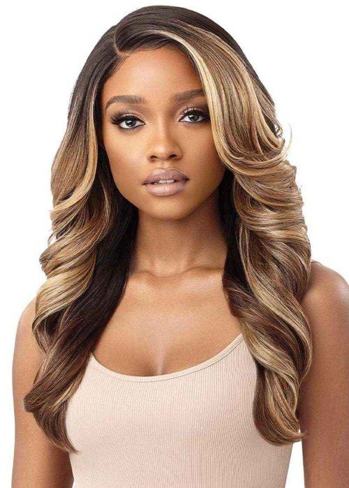 Outre Synthetic Melted Hairline HD Lace Front Wig - BEGONIA (Color:1B Off Black)