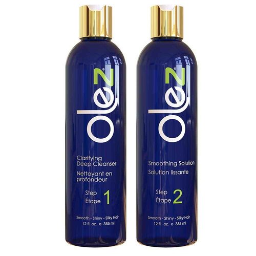 Olez Smoothing Keratin Hair Treatment Kit (8 Oz), 2-Step Formaldehyde Free, Helps Keep Smooth, Shiny, Silky Hair For All Hair Types, With Spray