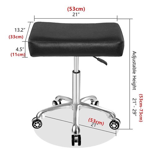 Antlu Adjustable Rolling Swivel Stool Chair for Massage Office Tattoo Kitchen, Work Heavy Duty Hydraulic Stool with Wheels (Black)
